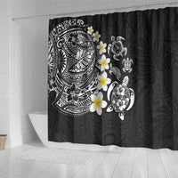 Hawaiian Plumeria Turtles Shower Curtain Polynesian Art Tattoo LT03 - Polynesian Pride