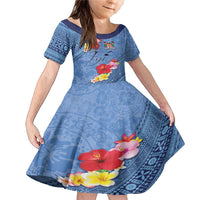 Bula Fiji Hibiscus and Plumeria Flowers Family Matching Mermaid Dress and Hawaiian Shirt Tapa Tattoo Polynesian Pattern