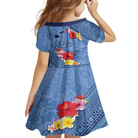 Bula Fiji Hibiscus and Plumeria Flowers Family Matching Tank Maxi Dress and Hawaiian Shirt Tapa Tattoo Polynesian Pattern