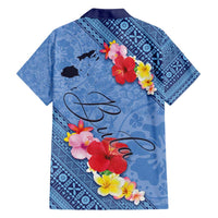 Bula Fiji Hibiscus and Plumeria Flowers Family Matching Tank Maxi Dress and Hawaiian Shirt Tapa Tattoo Polynesian Pattern