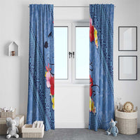 Bula Fiji Hibiscus and Plumeria Flowers Window Curtain Tapa Tattoo Polynesian Pattern