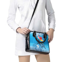 Hawaii Sea Turtle and Tropical Flowers Shoulder Handbag Polynesian Tattoo Undersea Vibe