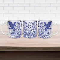 Samoa Pago Pago Aeto Ceramic Mug Wingstyle Blue-White Color - Polynesian Pride