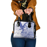 Samoa Pago Pago Aeto Shoulder Handbag Wingstyle Blue-White Color - Polynesian Pride