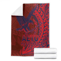 Samoa Pago Pago Aeto Blanket Wingstyle Red-Blue Color - Polynesian Pride