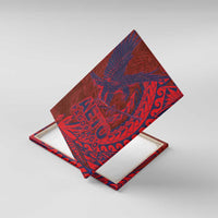 Samoa Pago Pago Aeto Canvas Wall Art Wingstyle Red-Blue Color - Polynesian Pride