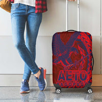 Samoa Pago Pago Aeto Luggage Cover Wingstyle Red-Blue Color - Polynesian Pride