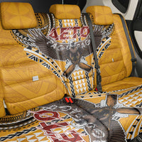 Samoa Pago Pago Aeto Back Car Seat Cover Bald Eagle with Polynesian Art Tattoos - Polynesian Pride