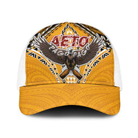 American Samoa Pago Pago Aeto Baseball Net Cap Bald Eagle with Polynesian Art Tattoos - Polynesian Pride