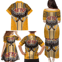 American Samoa Pago Pago Aeto Family Matching Puletasi and Hawaiian Shirt Bald Eagle with Polynesian Art Tattoos LT03 - Polynesian Pride