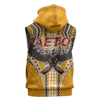 Samoa Pago Pago Aeto Sleeveless Hoodie Bald Eagle with Polynesian Art Tattoos - Polynesian Pride