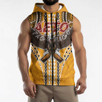 American Samoa Pago Pago Aeto Sleeveless Zip Hoodie Bald Eagle with Polynesian Art Tattoos LT03