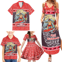 Custom New Zealand Christmas Family Matching Summer Maxi Dress and Hawaiian Shirt Santa Catch The Wave Maori Pattern Retro Style LT03 - Polynesian Pride