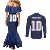 Custom Rugby Toa Samoa Couples Matching Mermaid Dress and Long Sleeve Button Shirt Champions Six Eight Five - Polynesian Pride