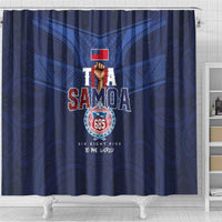 Rugby Toa Samoa Shower Curtain Champions Six Eight Five - Polynesian Pride