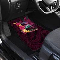 Hawaiian Plumeria and Hibiscus with Turtles Car Mats Polynesian Art Red Color - Polynesian Pride