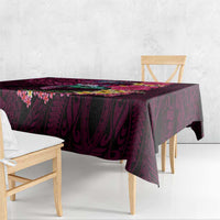 Hawaiian Plumeria and Hibiscus with Turtles Tablecloth Polynesian Art Red Color - Polynesian Pride