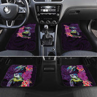 Hawaiian Plumeria and Hibiscus with Turtles Car Mats Polynesian Art Purple Color - Polynesian Pride