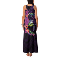 Hawaiian Plumeria and Hibiscus with Turtles Family Matching Tank Maxi Dress and Hawaiian Shirt Polynesian Art Purple Color LT03 - Polynesian Pride