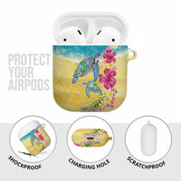 Hawaiian Tropical Plants Turtles AirPods Case Watercolor Style - Polynesian Pride