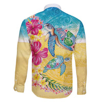 Hawaiian Tropical Plants Turtles Family Matching Mermaid Dress and Hawaiian Shirt Watercolor Style LT03 - Polynesian Pride