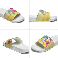 Hawaiian Tropical Plants Turtles Slide Sandals Watercolor Style - Polynesian Pride