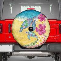 Hawaiian Tropical Plants Turtles Spare Tire Cover Watercolor Style - Polynesian Pride