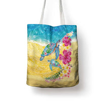 Hawaiian Tropical Plants Turtles Tote Bag Watercolor Style - Polynesian Pride