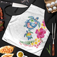 Hawaiian Abstract Art Turtles Apron with Plumeria and Hibiscus - Polynesian Pride