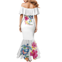 Hawaiian Abstract Art Turtles Family Matching Mermaid Dress and Hawaiian Shirt with Plumeria and Hibiscus LT03 - Polynesian Pride