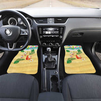 Hawaiian Mele Kalikimaka Car Mats Tropical Plumeria and Lei Funny Santa Beach - Polynesian Pride
