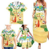 Hawaiian Mele Kalikimaka Family Matching Summer Maxi Dress and Hawaiian Shirt Tropical Plumeria and Lei Funny Santa Beach LT03 - Polynesian Pride