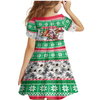 Custom Hawaii Mele Kalikimaka Family Matching Mermaid Dress and Hawaiian Shirt Aloha Santa and Palm Tree Mix Kakau Pattern LT03 - Polynesian Pride