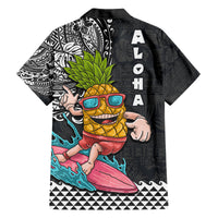 Hawaii Pineapple Surfing With Kakau Tribal Family Matching Puletasi Dress and Hawaiian Shirt LT03 - Polynesian Pride