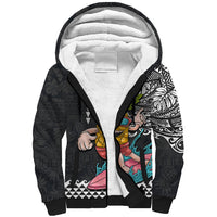 Hawaii Pineapple Surfing With Kakau Tribal Sherpa Hoodie LT03 Unisex Brown - Polynesian Pride