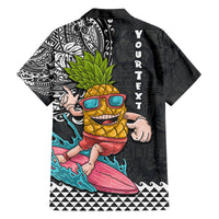 Hawaii Pineapple Surfing Kakau Tribal Personalised Family Matching Tank Maxi Dress and Hawaiian Shirt LT03 - Polynesian Pride