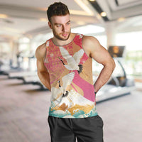 Hawaiian and Japanese Culture Together Men Tank Top Kakau Art Tattoo with Cranes and Sakura Spring Vibe LT03 Multicolor - Polynesian Pride