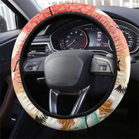 Hawaiian and Japanese Culture Together Steering Wheel Cover Kakau Art Tattoo with Cranes and Sakura Spring Vibe LT03 - Polynesian Pride