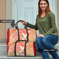 Hawaiian and Japanese Culture Together Travel Bag Kakau Art Tattoo with Cranes and Sakura Spring Vibe LT03 - Polynesian Pride