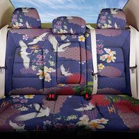 Hawaiian and Japanese Culture Together Back Car Seat Cover Blue Ohia Lehua Plumeria and Sakura Blooming LT03 One Size Blue - Polynesian Pride