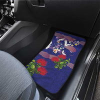 Hawaiian and Japanese Culture Together Car Mats Blue Ohia Lehua Plumeria and Sakura Blooming LT03 - Polynesian Pride