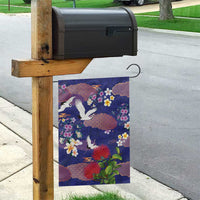 Hawaiian and Japanese Culture Together Garden Flag Blue Ohia Lehua Plumeria and Sakura Blooming LT03 - Polynesian Pride