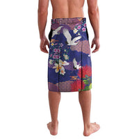 Hawaiian and Japanese Culture Together Lavalava Blue Ohia Lehua Plumeria and Sakura Blooming LT03 - Polynesian Pride