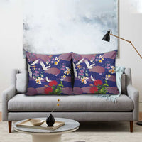 Hawaiian and Japanese Culture Together Pillow Cover Blue Ohia Lehua Plumeria and Sakura Blooming LT03 - Polynesian Pride