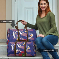 Hawaiian and Japanese Culture Together Travel Bag Blue Ohia Lehua Plumeria and Sakura Blooming LT03 - Polynesian Pride