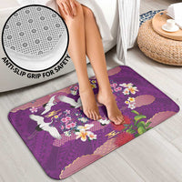 Hawaiian and Japanese Culture Together Bathroom Set Purple Ohia Lehua Plumeria and Sakura Blooming LT03 - Polynesian Pride