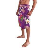 Hawaiian and Japanese Culture Together Lavalava Purple Ohia Lehua Plumeria and Sakura Blooming LT03 - Polynesian Pride