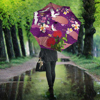 Hawaiian and Japanese Culture Together Umbrella Purple Ohia Lehua Plumeria and Sakura Blooming LT03 - Polynesian Pride