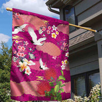 Hawaiian and Japanese Culture Together Garden Flag Pink Ohia Lehua Plumeria and Sakura Blooming LT03 - Polynesian Pride