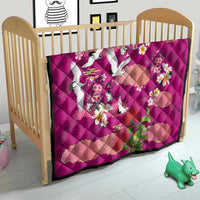 Hawaiian and Japanese Culture Together Quilt Pink Ohia Lehua Plumeria and Sakura Blooming LT03 - Polynesian Pride